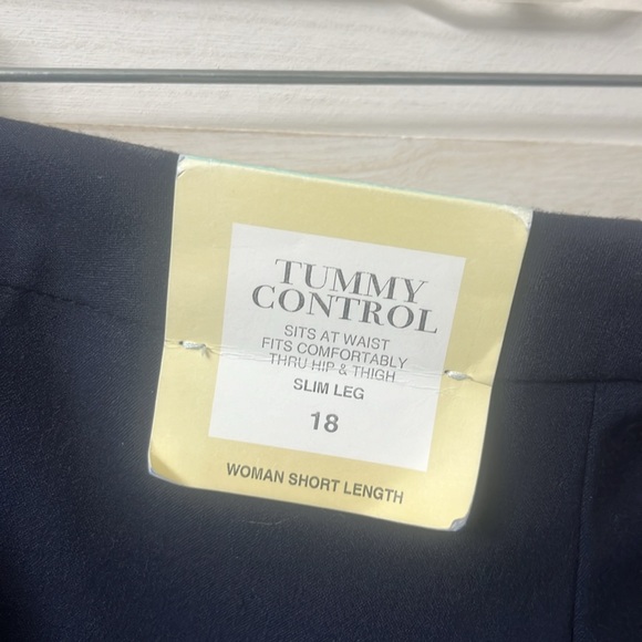 Tummy Control Slacks.  Navy.  Short length - Picture 4 of 9